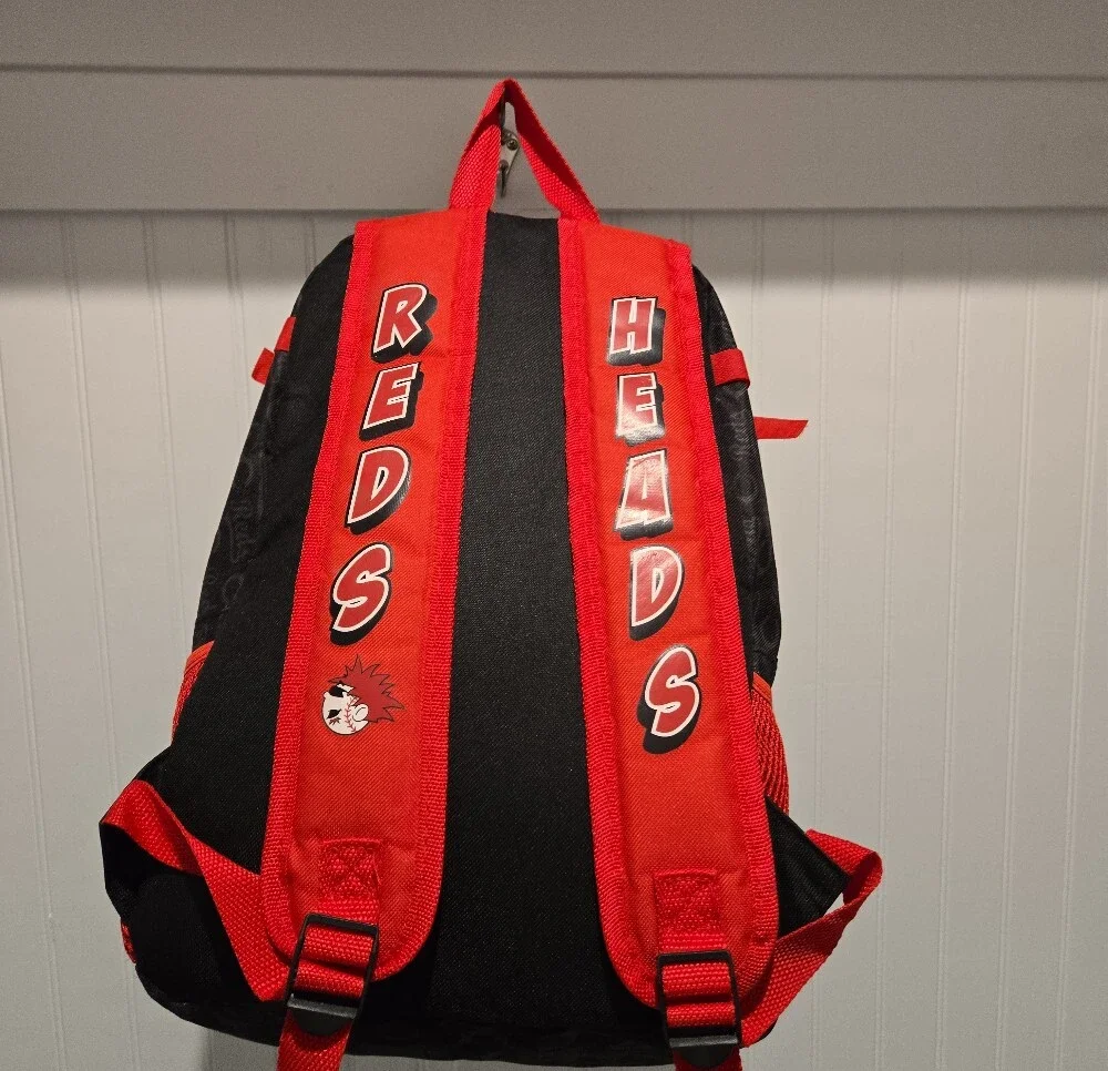 Cincinnati Reds Heads Baseball Backpack Black Red – Preloved